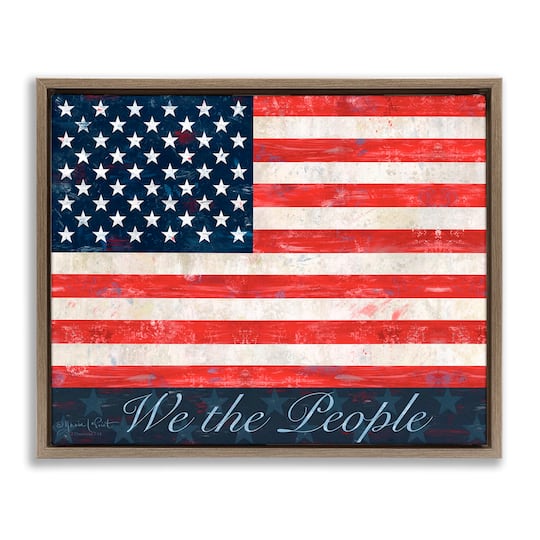 Stupell Industries We The People Flag Floater Framed Art